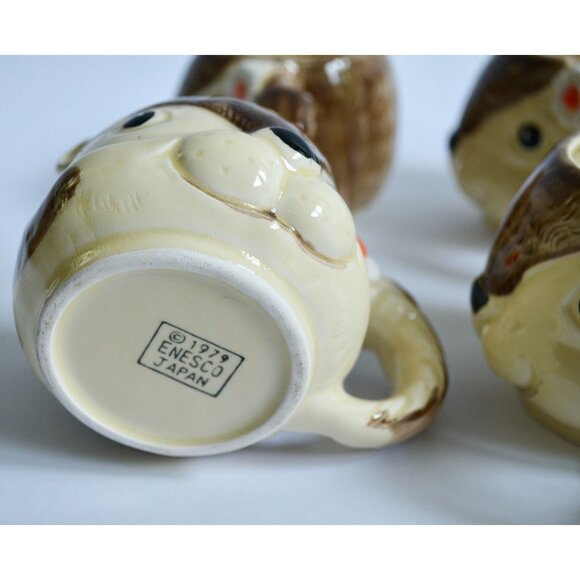 Enesco 1979 Japan Squirrel Chipmunk Anthropomorphic Mugs Creamer & Sugar Set - Picture 14 of 14